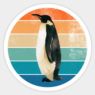 Vintage Sunset Penguin Sticker